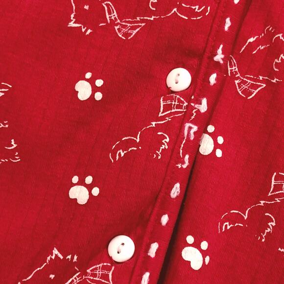 Vintage Earth Angels Red Scottish Terrier Puppy Dog Print Shirt - Picture 9 of 11